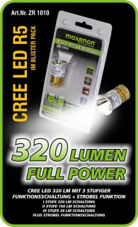 CREE LED R5 Power LED 320 Lumen 3 Funktion +Strobel