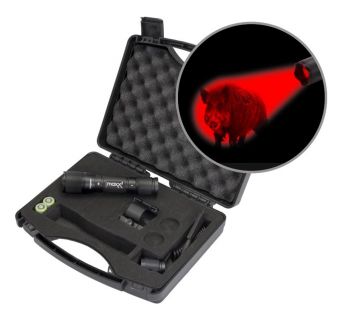 Maxx 3  Pro Hunting Lampen  Kit mit Magnethalterung mit  roter CREE Power LED